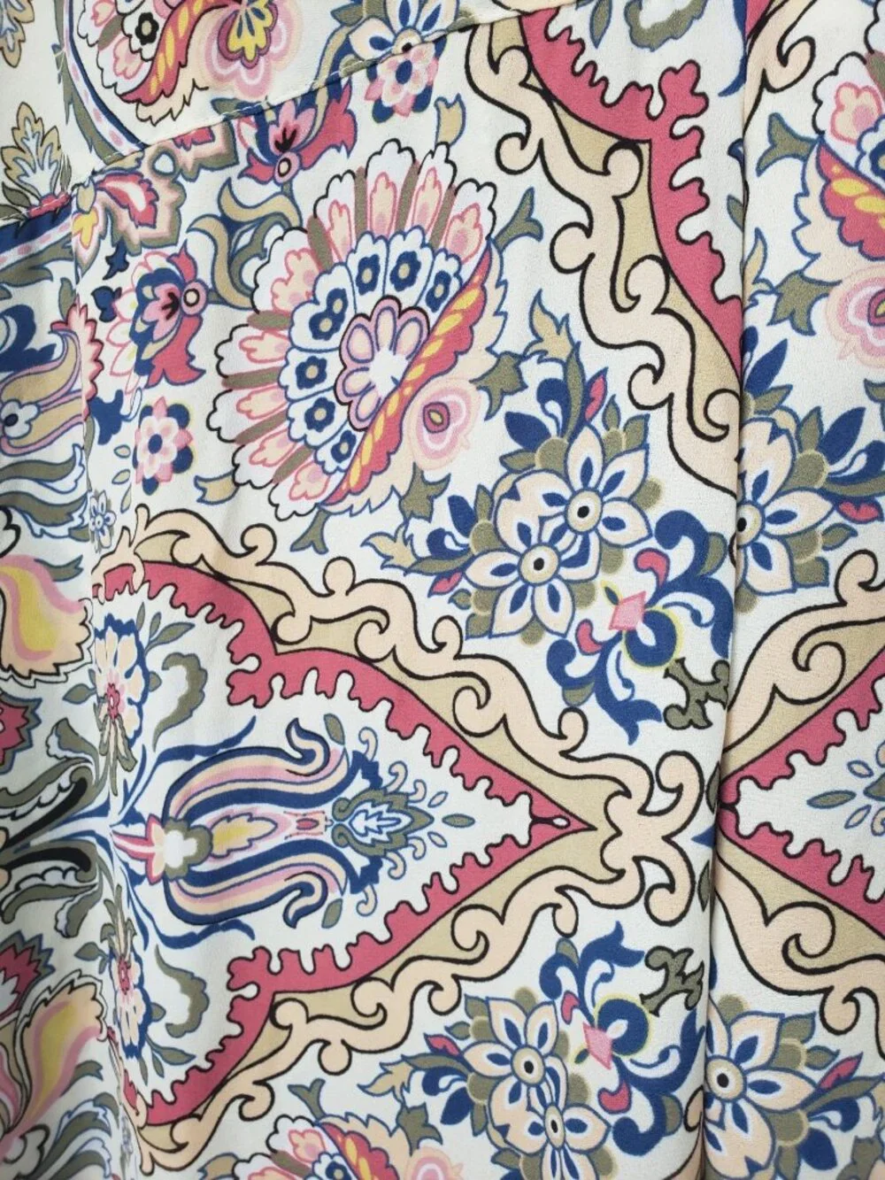 Chico's Paisley Floral Print Tunic Long Sleeve Button Front Shirt Blouse Duster - Picture 11 of 13